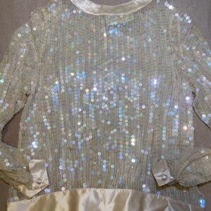 Vintage Horchow Sequin Silk Blouse Hong Kong Sz 12 - NEW WITH TAGS!